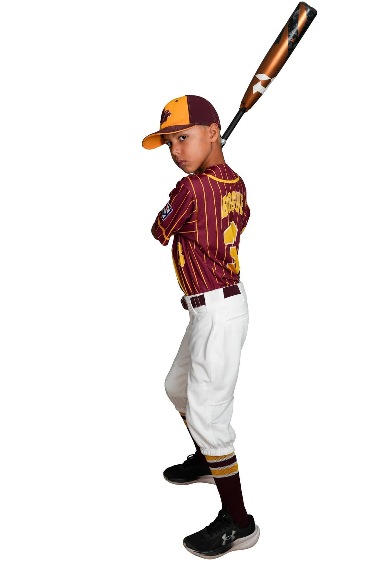 Cinematic youth baseball athlete portrait
